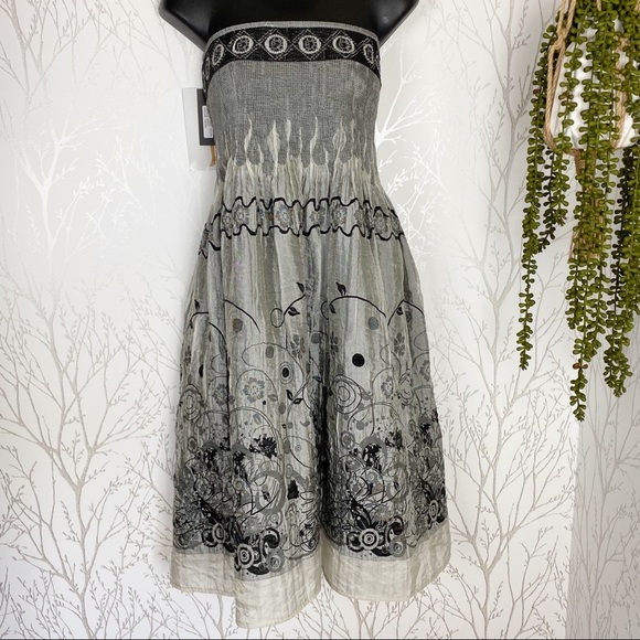 LAPIS ANTHROPOLOGIE Boho Convertible Skirt / Bandeau Dress Smocked OS beach - Picture 2 of 11